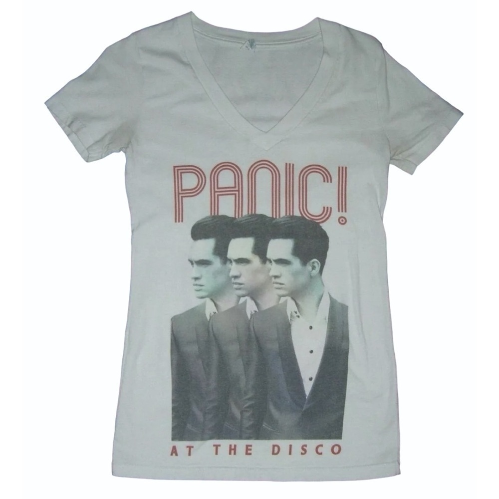 Pacific Panic At The Disco Tee Shirt White Band Festival Pop Rock alt egirl S